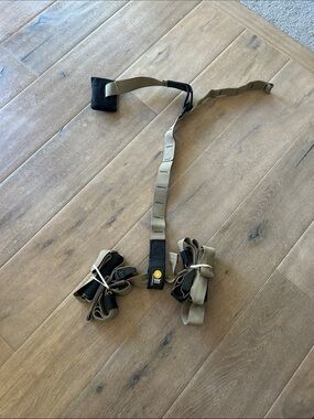 TRX Suspension Trainer Straps in Tan — Adjustable Bodyweight Fitness Straps